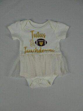 Baby Starters Baby Girl Tutus & Touchdowns Glitter One Piece Size Newborn